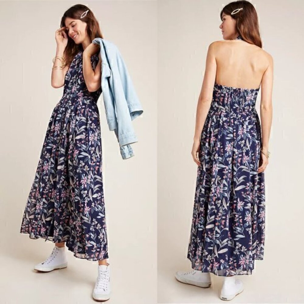 Gal Meets Glam Siena Floral Maxi Dress with Pockets Size 6 Petite